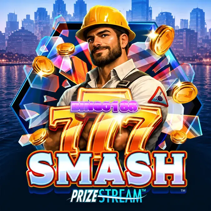 Tampilan visual permainan slot 777 Smash dengan tema konstruksi